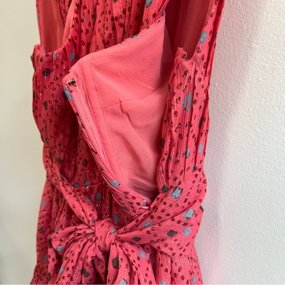 Ulla Johnson Arisa Mini Dress in Hibiscus, Silk Chiffon, Crossover neckline 10 - Picture 9 of 16